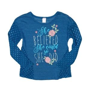 MISS ATTITUDE Girl's Blue Long Sleeve Top